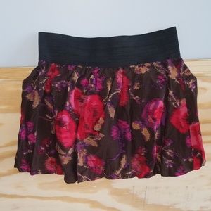 Stretchy Waist Brown & Pink Skirt